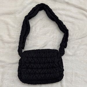 Zara Black Quilted Crossbody Bag